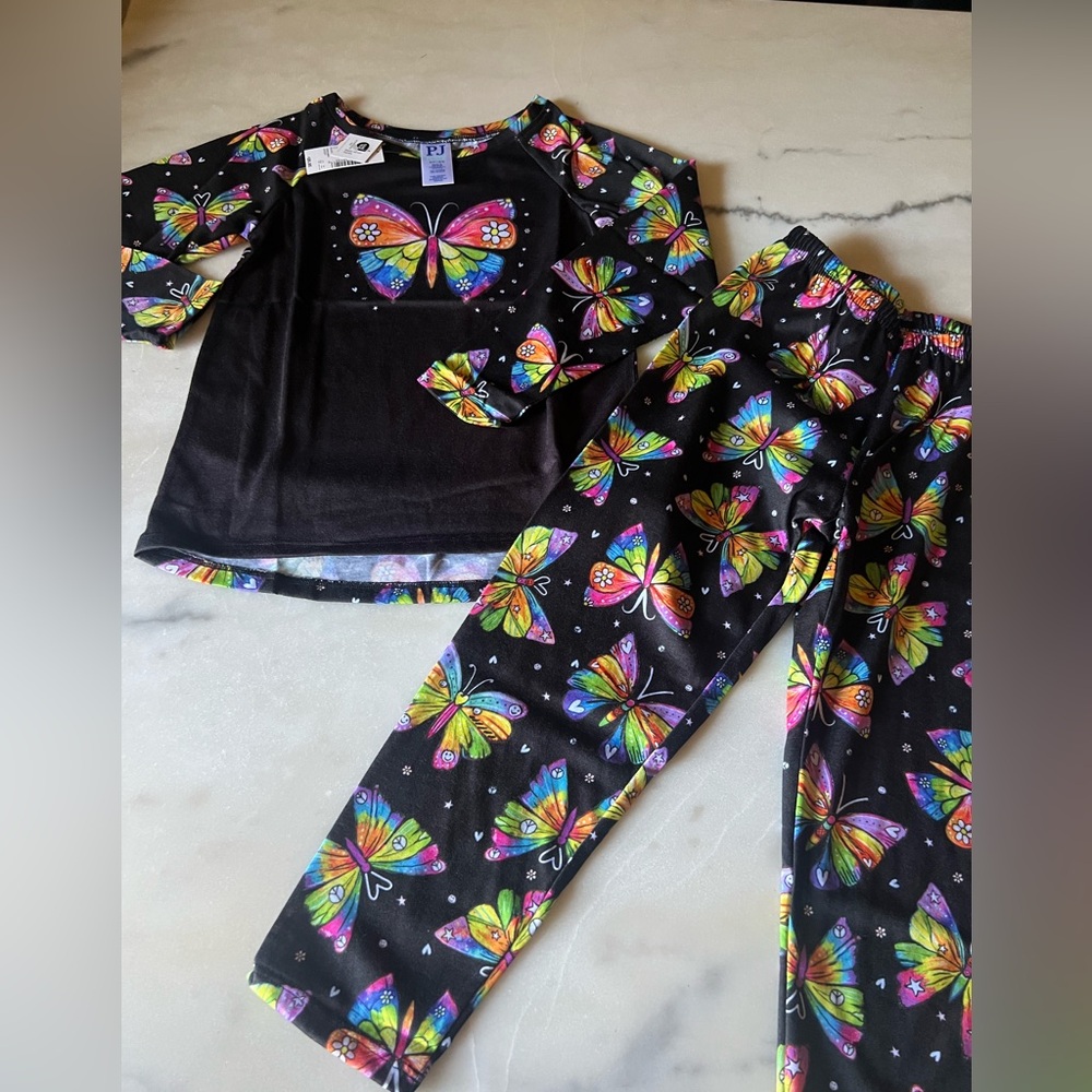🦋 Colorful Butterfly Kids Pajamas